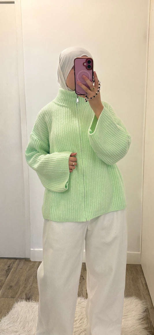 Gilet cardigan vert