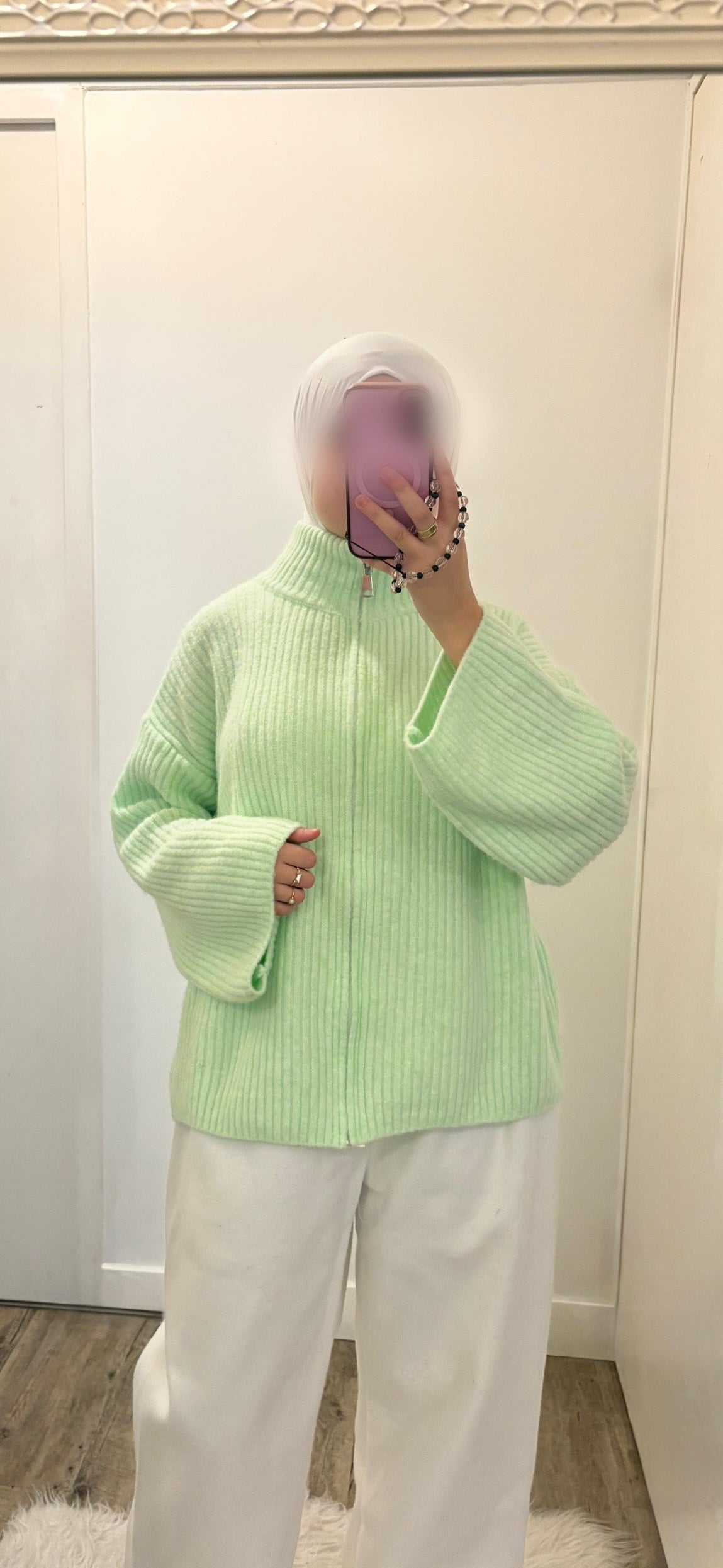 Gilet cardigan vert
