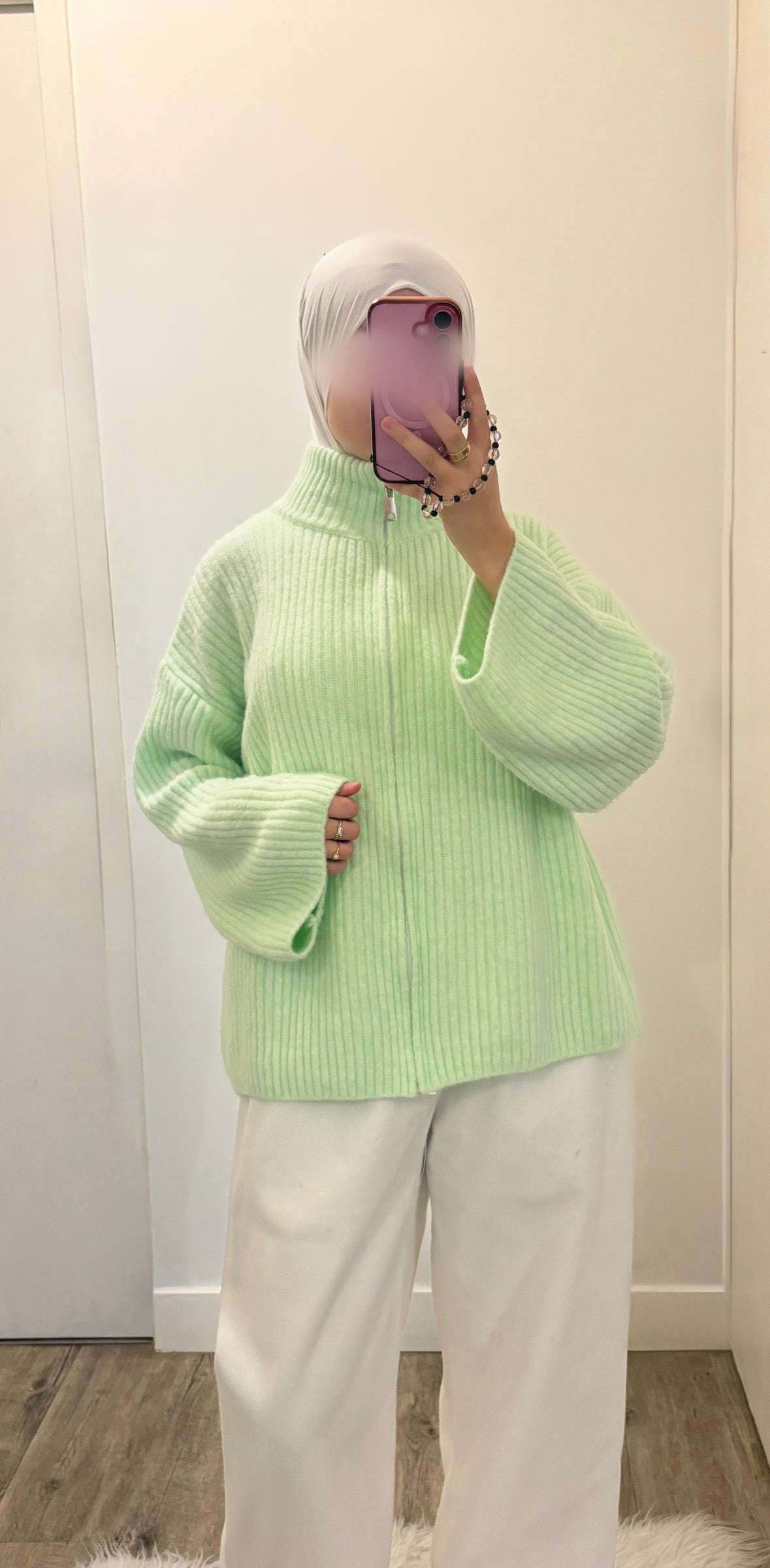Gilet cardigan vert